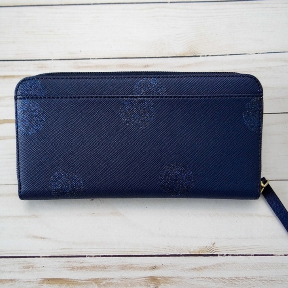 Kate Spade Neda Haven Lane Blue Polka Dot Wallet - Picture 4 of 5